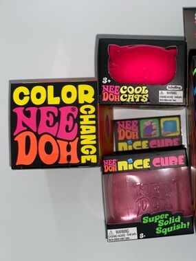 Needoh (pink);Nice Cube, Cool Cats, Color Change.